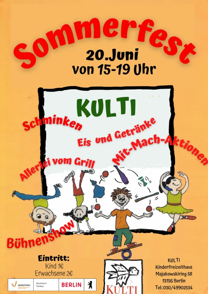 Flyer Sommerfest 2026 des KULTI Pankow Flyer Sommerfest 2026 des KULTI Pankow